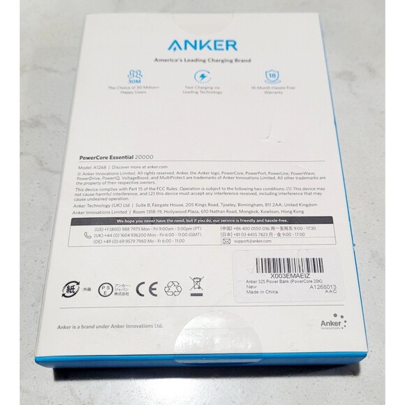 NEW Anker Series 325 PowerCore Essential 20000mAh Power Bank (A1268013) SEALED - Picture 2 of 5